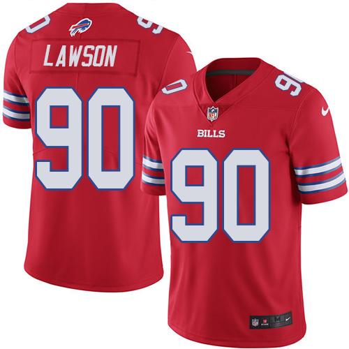 Nike Bills #90 Shaq Lawson Red Youth Stitched NFL Limited Rush Jersey - Click Image to Close